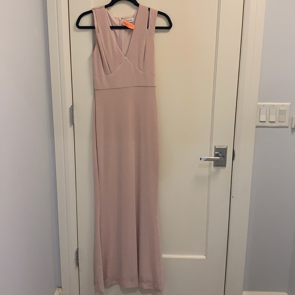 Calvin Klein pale pink dress with silver sparkle
